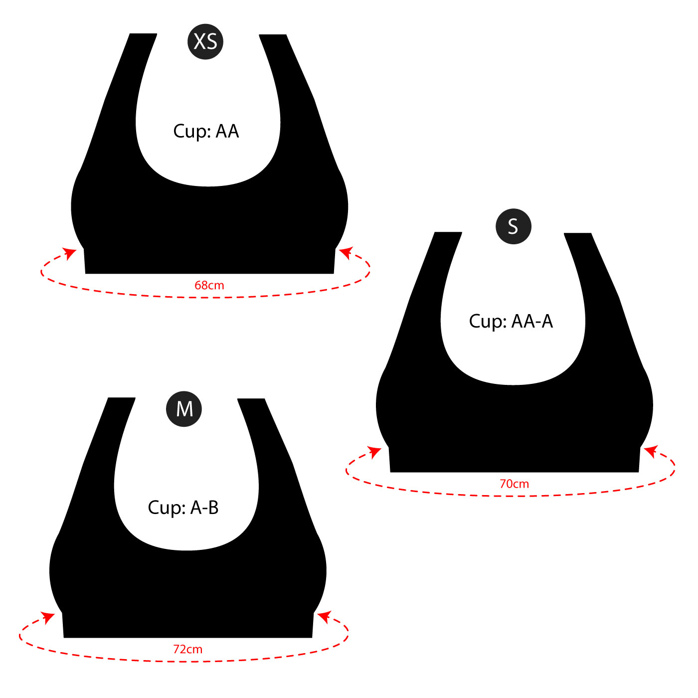 Sports Τop Bikini Top Size Guide