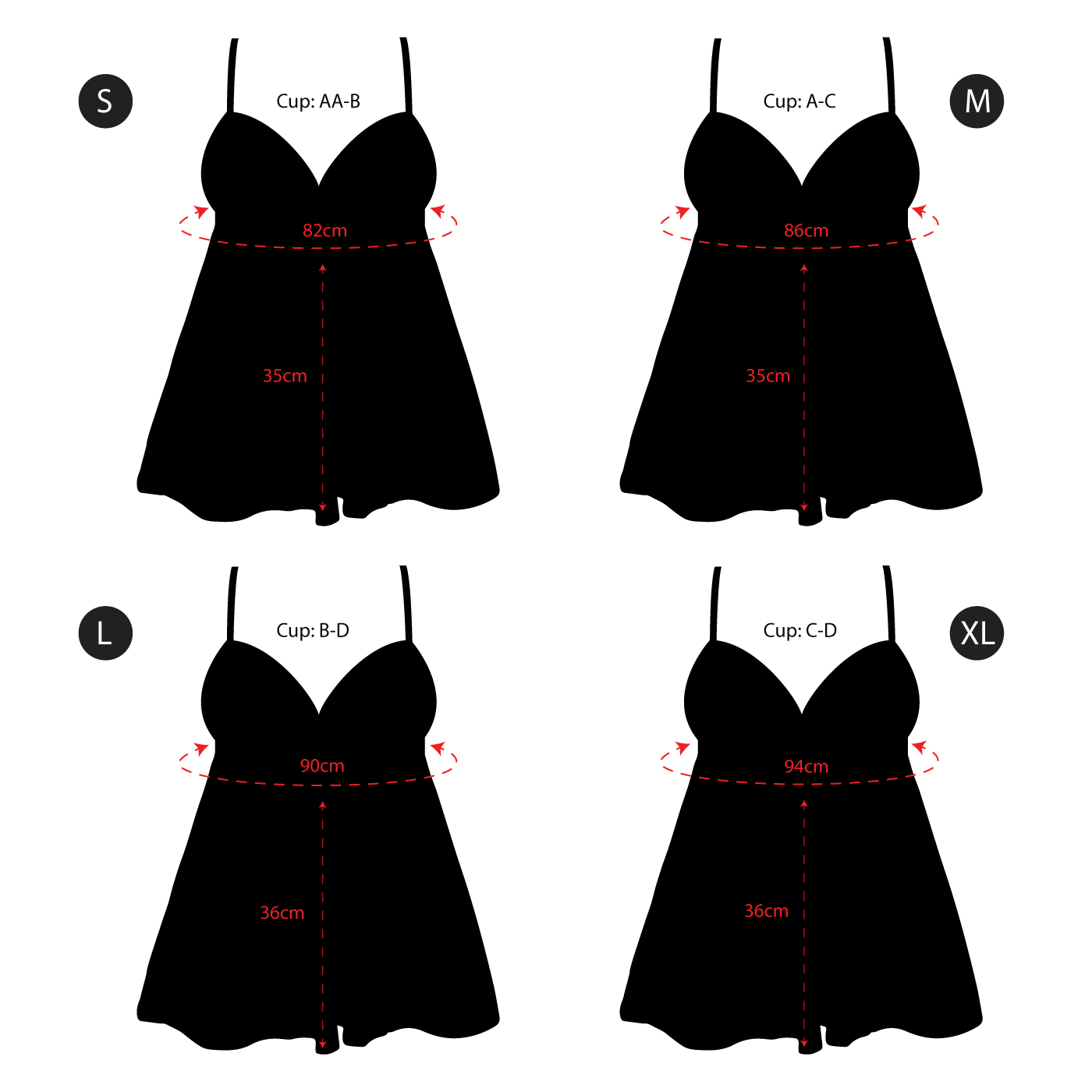 Tankini Size Guide